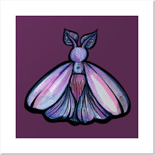 Luna Violet Moth Posters and Art